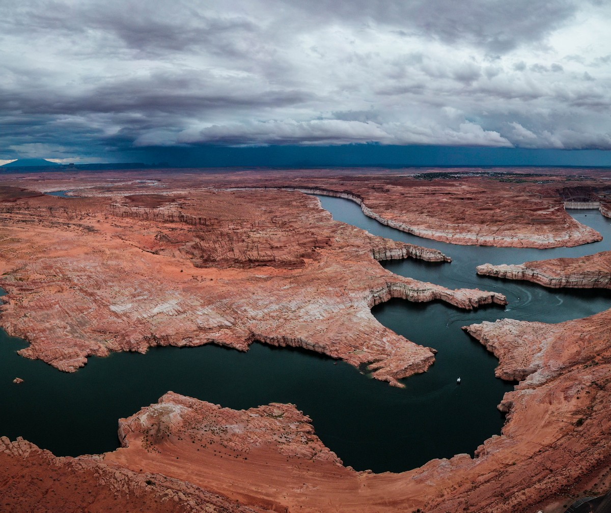 Storm over Lake Powell, Navajo Mountain in background