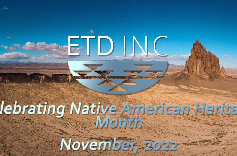 ETD Logo over landscape photo of Shiprock, New Mexico