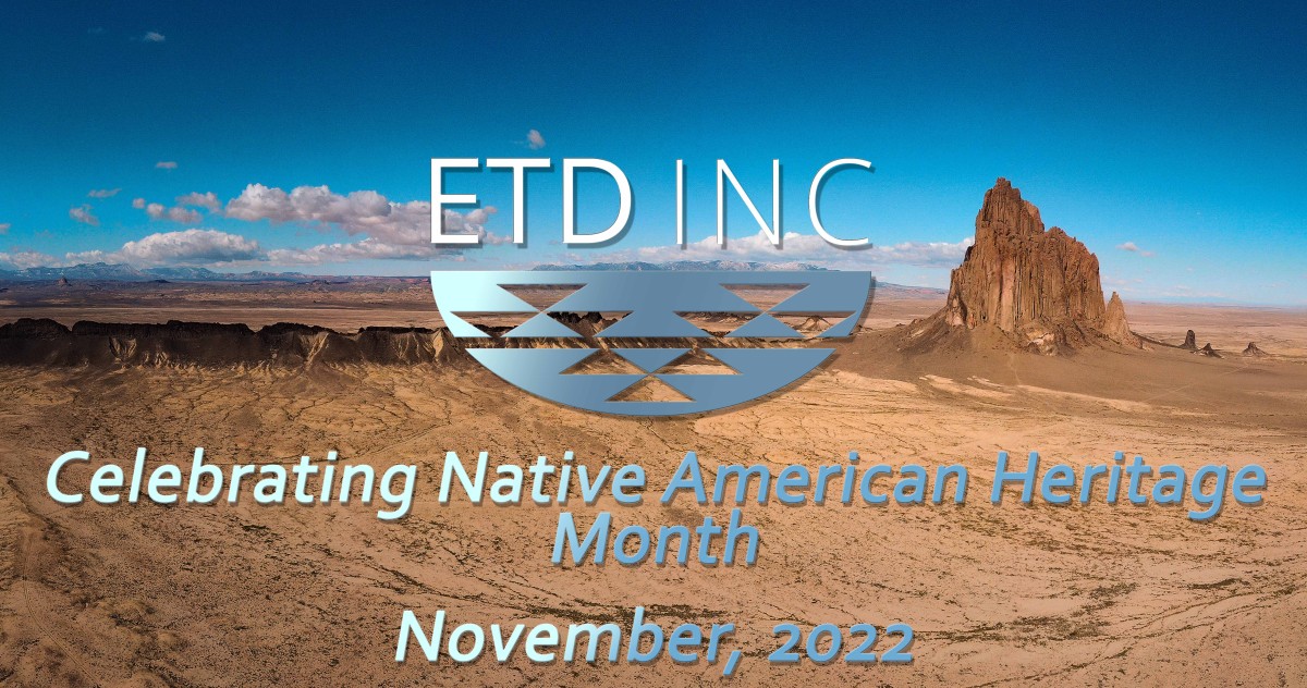 ETD Logo over landscape photo of Shiprock, New Mexico